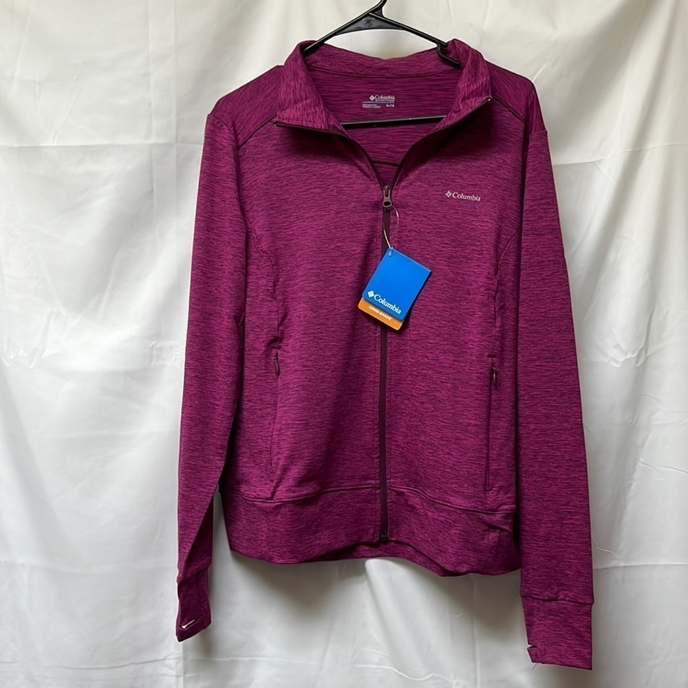 Columbia women’s weekend, adventure, full zip, Marionberry Heather XL